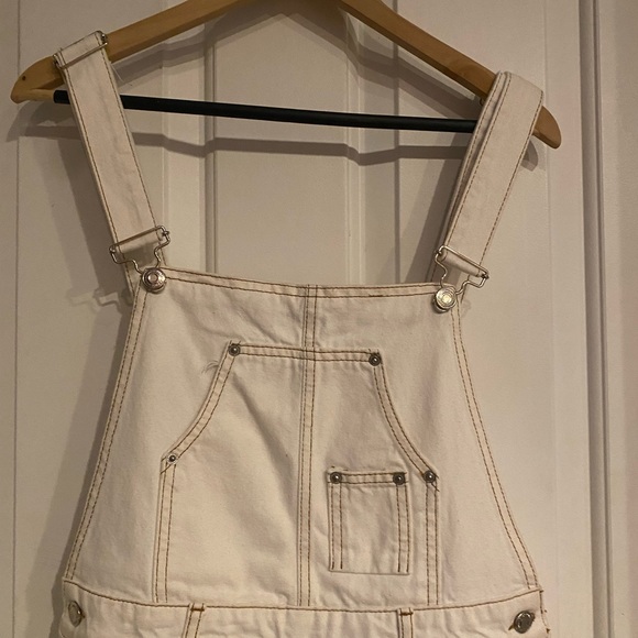 Zara DENIM MIDI PINAFORE DRESS - Picture 8 of 9